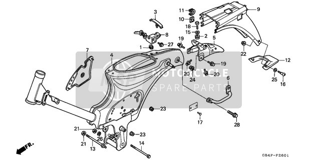 Honda C50S 1996 Frame (C50SP/C50ST) voor een 1996 Honda C50S